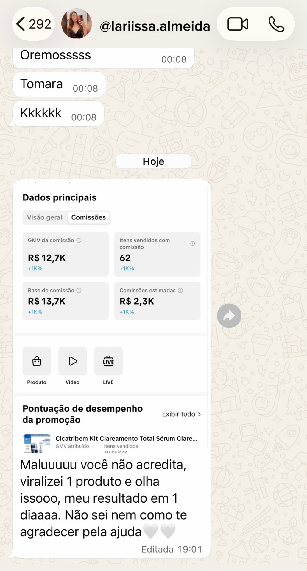 Depoimento de @lariissa.almeida